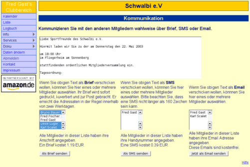 So wird ein Brief eingegeben