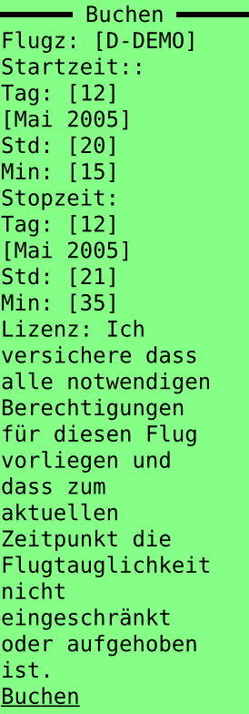 Screenshot Buchen YeBu WAP