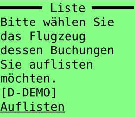 Screenshot Flugzeug ausw�hlen